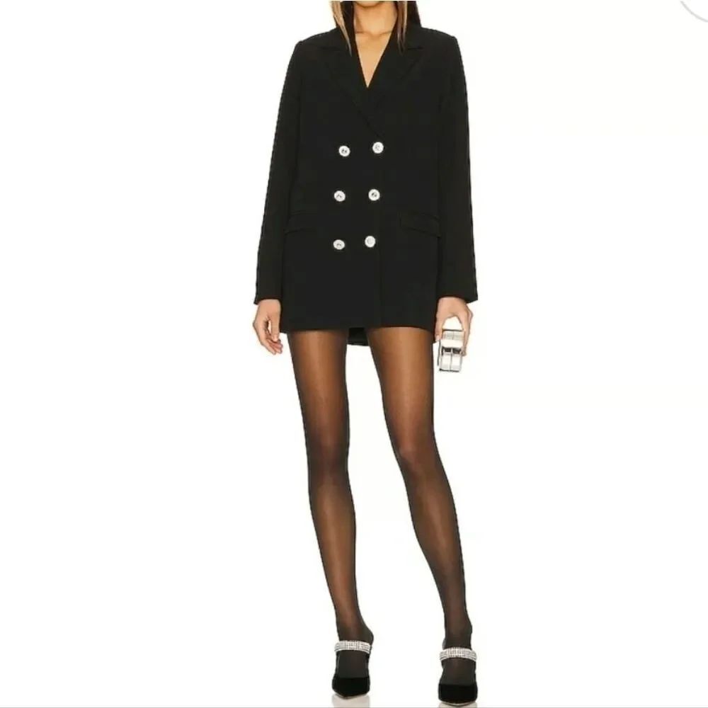 Show Me Your MuMu Chic Black Bling Blazer Dress Large